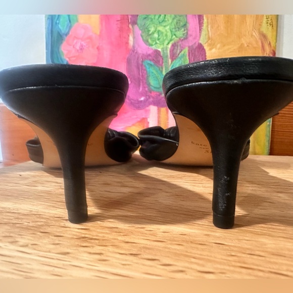 Kate Spade Samantha black leather bow sandal size 5 open toe new no box - Picture 5 of 12